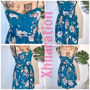 Xhilaration- Fit/flare Teal Blue Floral Sundress🌺